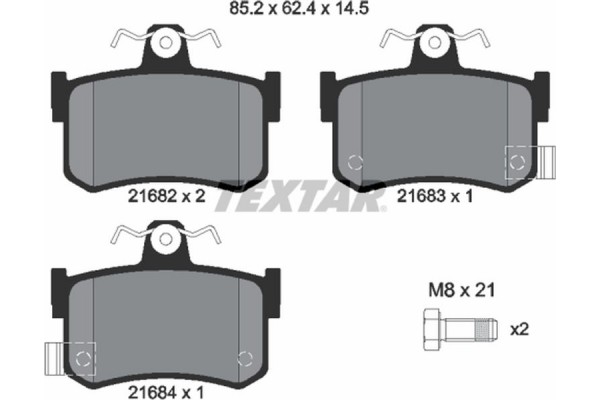 Textar Σετ τακάκια, Δισκόφρενα - 2168202 Textar Σετ τακάκια, Δισκόφρενα - 2168202