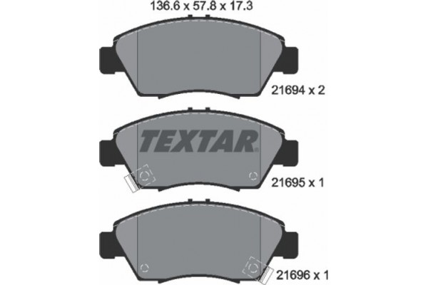 Textar Σετ τακάκια, Δισκόφρενα - 2169401