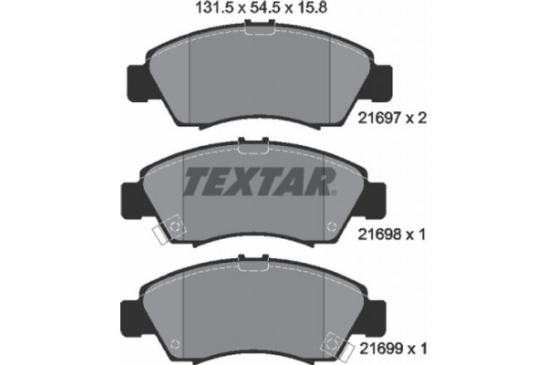 Textar Σετ τακάκια, Δισκόφρενα - 2169701