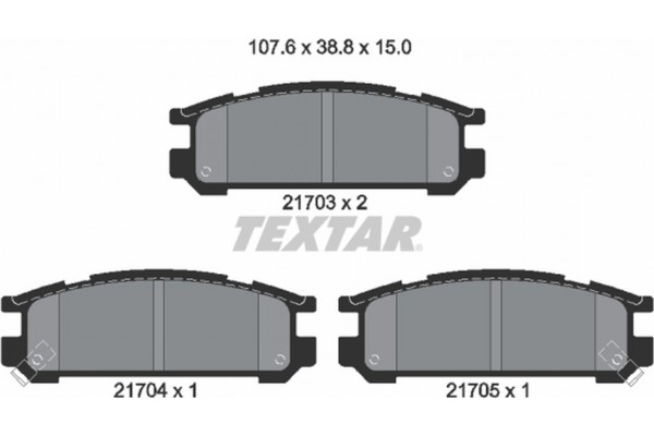 Textar Σετ τακάκια, Δισκόφρενα - 2170301 Textar Σετ τακάκια, Δισκόφρενα - 2170301