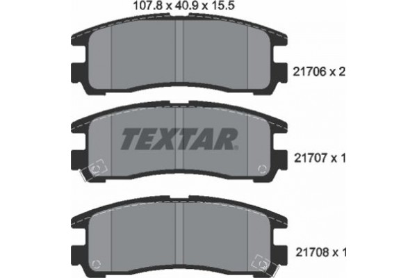 Textar Σετ τακάκια, Δισκόφρενα - 2170602