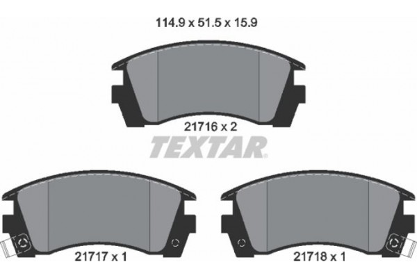 Textar Σετ τακάκια, Δισκόφρενα - 2171602