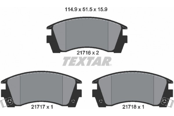 Textar Σετ τακάκια, Δισκόφρενα - 2171602 Textar Σετ τακάκια, Δισκόφρενα - 2171602
