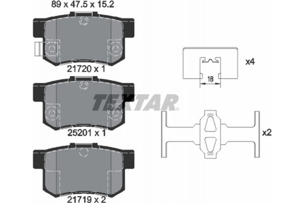Textar Σετ τακάκια, Δισκόφρενα - 2172001 Textar Σετ τακάκια, Δισκόφρενα - 2172001