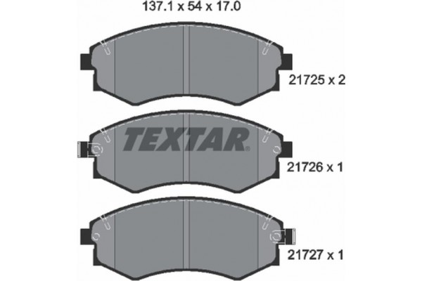Textar Σετ τακάκια, Δισκόφρενα - 2172501 Textar Σετ τακάκια, Δισκόφρενα - 2172501