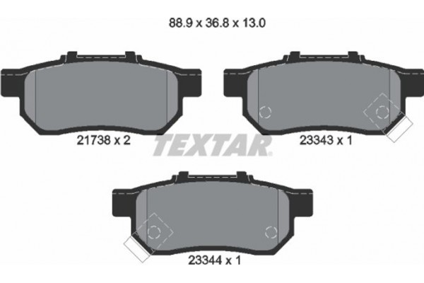 Textar Σετ τακάκια, Δισκόφρενα - 2173801