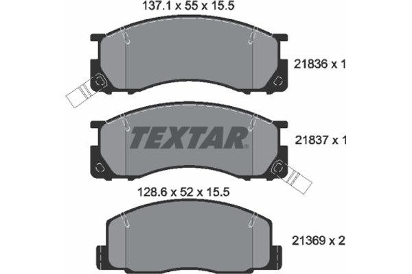 Textar Σετ τακάκια, Δισκόφρενα - 2183601