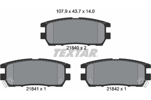 Textar Σετ τακάκια, Δισκόφρενα - 2184002 Textar Σετ τακάκια, Δισκόφρενα - 2184002