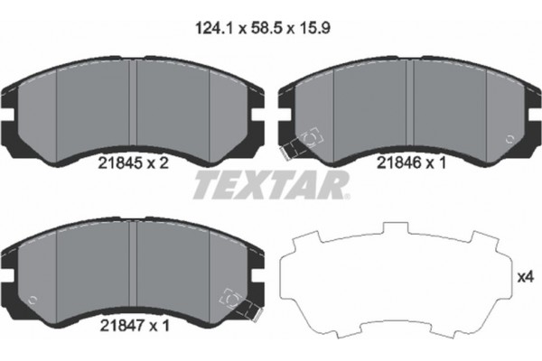 Textar Σετ τακάκια, Δισκόφρενα - 2184501 Textar Σετ τακάκια, Δισκόφρενα - 2184501