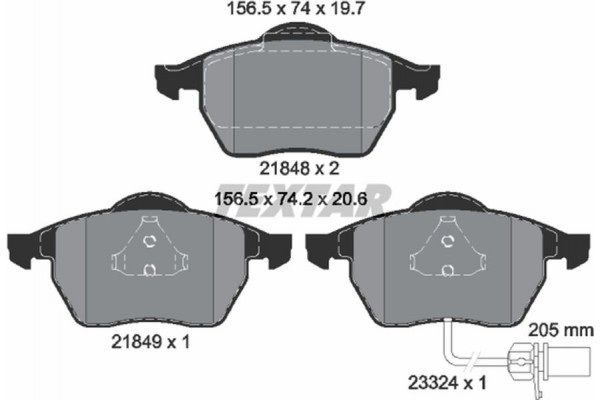 Textar Σετ τακάκια, Δισκόφρενα - 2184903 Textar Σετ τακάκια, Δισκόφρενα - 2184903