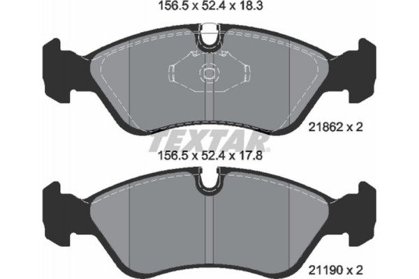 Textar Σετ τακάκια, Δισκόφρενα - 2186201 Textar Σετ τακάκια, Δισκόφρενα - 2186201