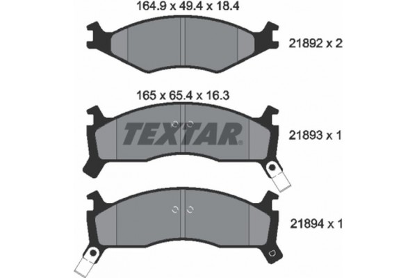 Textar Σετ τακάκια, Δισκόφρενα - 2189202 Textar Σετ τακάκια, Δισκόφρενα - 2189202