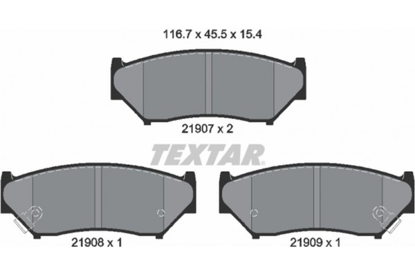 Textar Σετ τακάκια, Δισκόφρενα - 2190701 Textar Σετ τακάκια, Δισκόφρενα - 2190701