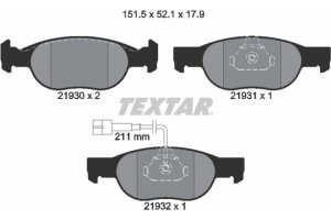 Textar Σετ τακάκια, Δισκόφρενα - 2193002