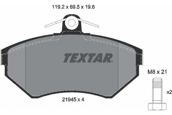 Textar Σετ τακάκια, Δισκόφρενα - 2194503 Textar Σετ τακάκια, Δισκόφρενα - 2194503