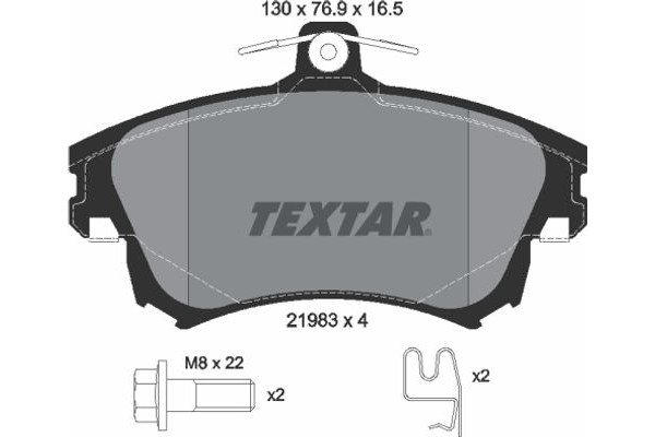 Textar Σετ τακάκια, Δισκόφρενα - 2198304