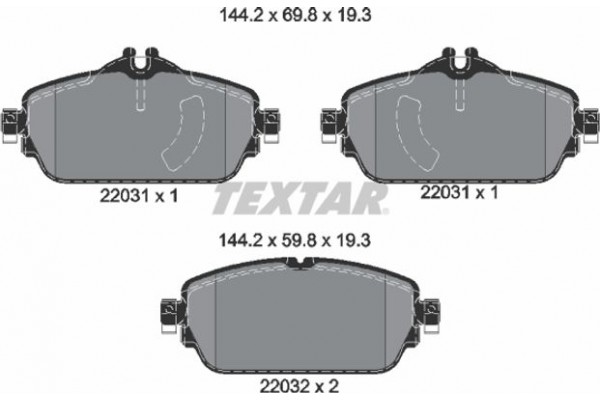 Textar Σετ τακάκια, Δισκόφρενα - 2203101