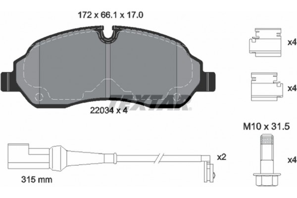 Textar Σετ τακάκια, Δισκόφρενα - 2203401 Textar Σετ τακάκια, Δισκόφρενα - 2203401
