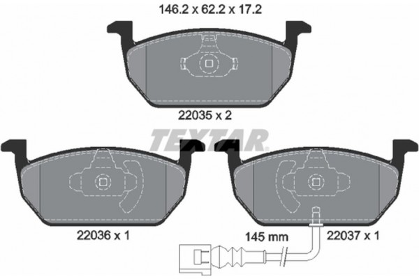 Textar Σετ τακάκια, Δισκόφρενα - 2203501 Textar Σετ τακάκια, Δισκόφρενα - 2203501