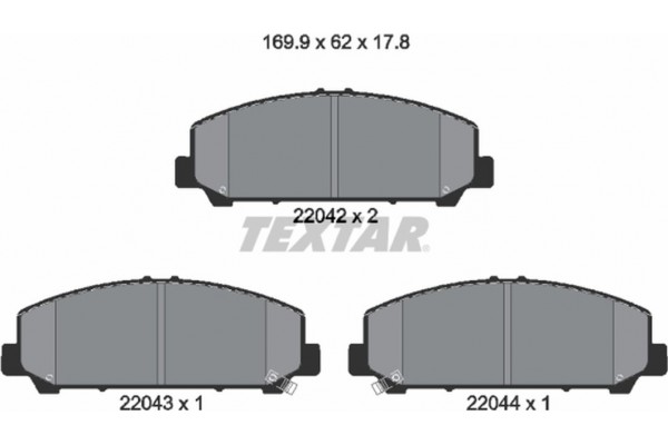 Textar Σετ τακάκια, Δισκόφρενα - 2204201