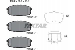 Textar Σετ τακάκια, Δισκόφρενα - 2205201
