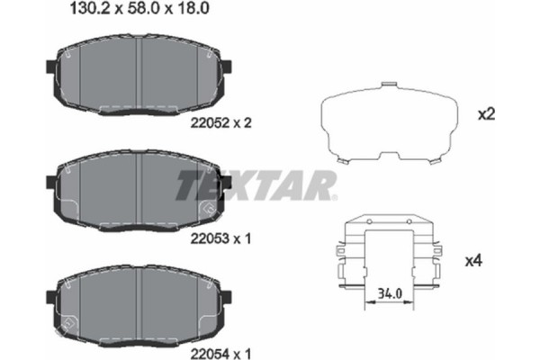 Textar Σετ τακάκια, Δισκόφρενα - 2205203 Textar Σετ τακάκια, Δισκόφρενα - 2205203