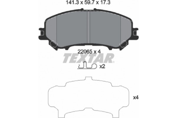 Textar Σετ τακάκια, Δισκόφρενα - 2206503 Textar Σετ τακάκια, Δισκόφρενα - 2206503