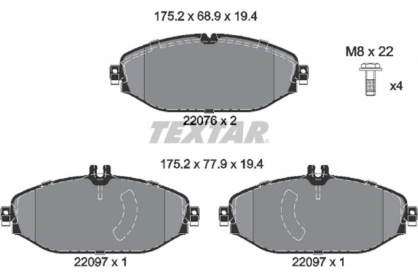 Textar Σετ τακάκια, Δισκόφρενα - 2207601 Textar Σετ τακάκια, Δισκόφρενα - 2207601