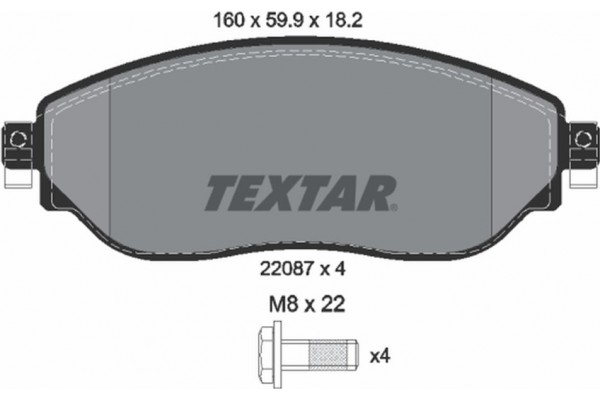Textar Σετ τακάκια, Δισκόφρενα - 2208701 Textar Σετ τακάκια, Δισκόφρενα - 2208701