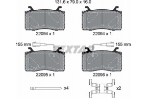 Textar Σετ τακάκια, Δισκόφρενα - 2209401