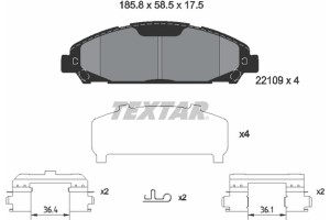 Textar Σετ τακάκια, Δισκόφρενα - 2210901