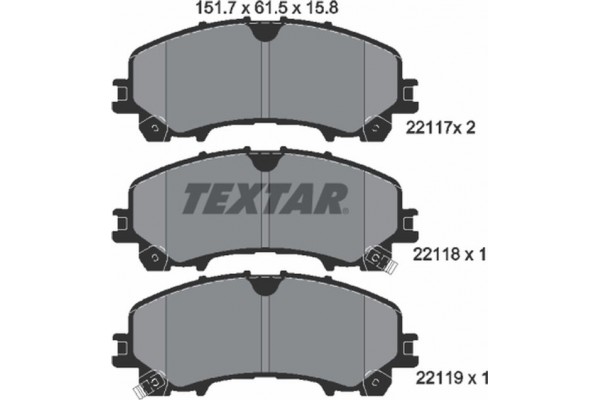 Textar Σετ τακάκια, Δισκόφρενα - 2211701 Textar Σετ τακάκια, Δισκόφρενα - 2211701