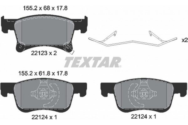 Textar Σετ τακάκια, Δισκόφρενα - 2212301 Textar Σετ τακάκια, Δισκόφρενα - 2212301