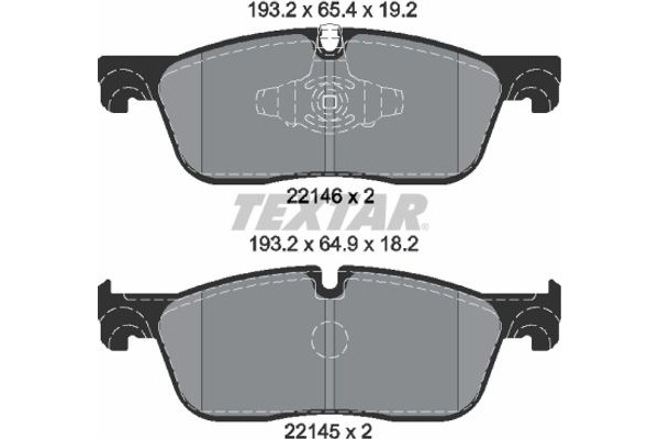 Textar Σετ τακάκια, Δισκόφρενα - 2214601