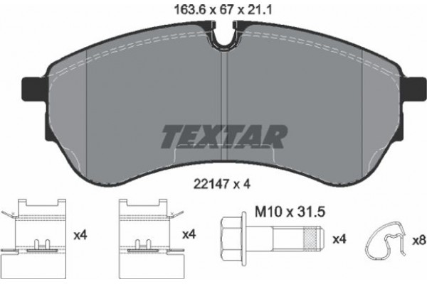 Textar Σετ τακάκια, Δισκόφρενα - 2214701