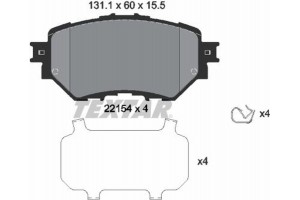 Textar Σετ τακάκια, Δισκόφρενα - 2215401