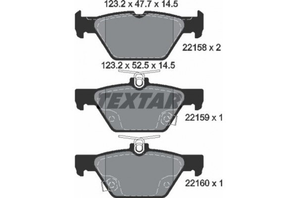 Textar Σετ τακάκια, Δισκόφρενα - 2215801