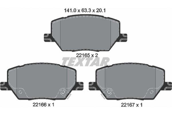 Textar Σετ τακάκια, Δισκόφρενα - 2216501 Textar Σετ τακάκια, Δισκόφρενα - 2216501