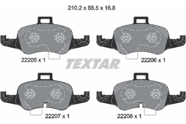 Textar Σετ τακάκια, Δισκόφρενα - 2220501