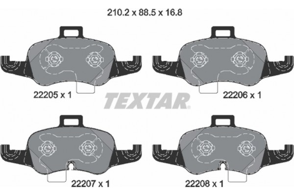 Textar Σετ τακάκια, Δισκόφρενα - 2220501