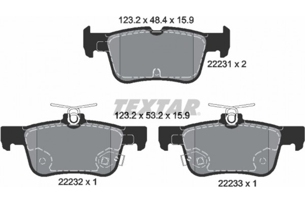 Textar Σετ τακάκια, Δισκόφρενα - 2223101 Textar Σετ τακάκια, Δισκόφρενα - 2223101