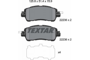 Textar Σετ τακάκια, Δισκόφρενα - 2223501