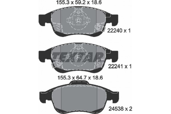 Textar Σετ τακάκια, Δισκόφρενα - 2224001