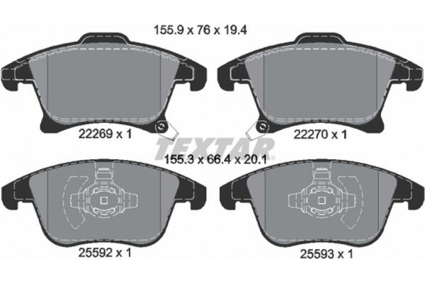Textar Σετ τακάκια, Δισκόφρενα - 2226901 Textar Σετ τακάκια, Δισκόφρενα - 2226901