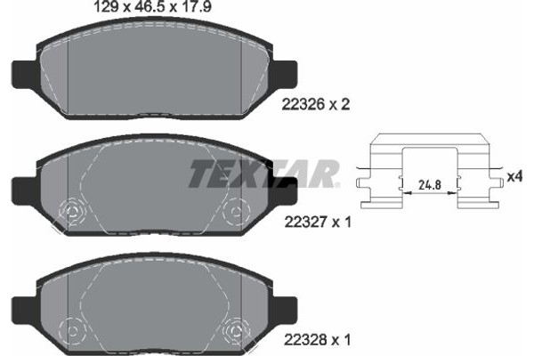 Textar Σετ τακάκια, Δισκόφρενα - 2232601