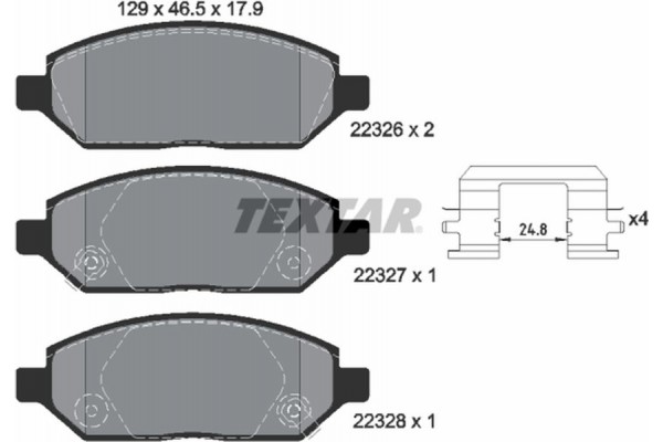Textar Σετ τακάκια, Δισκόφρενα - 2232601 Textar Σετ τακάκια, Δισκόφρενα - 2232601