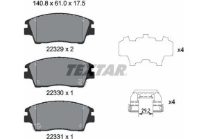 Textar Σετ τακάκια, Δισκόφρενα - 2232901