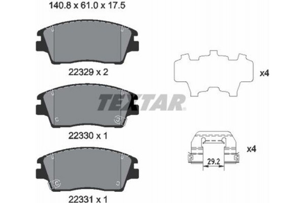Textar Σετ τακάκια, Δισκόφρενα - 2232901 Textar Σετ τακάκια, Δισκόφρενα - 2232901