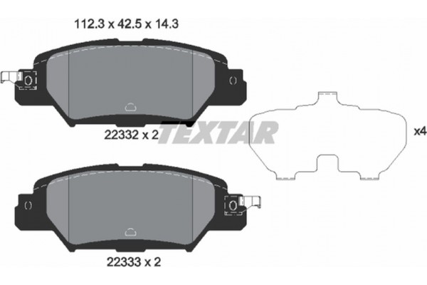 Textar Σετ τακάκια, Δισκόφρενα - 2233201