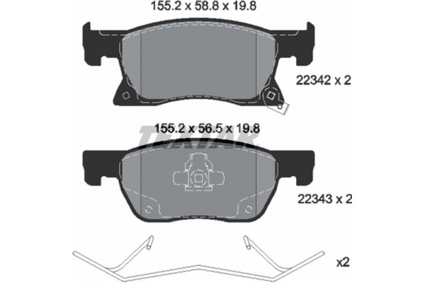 Textar Σετ τακάκια, Δισκόφρενα - 2234201 Textar Σετ τακάκια, Δισκόφρενα - 2234201